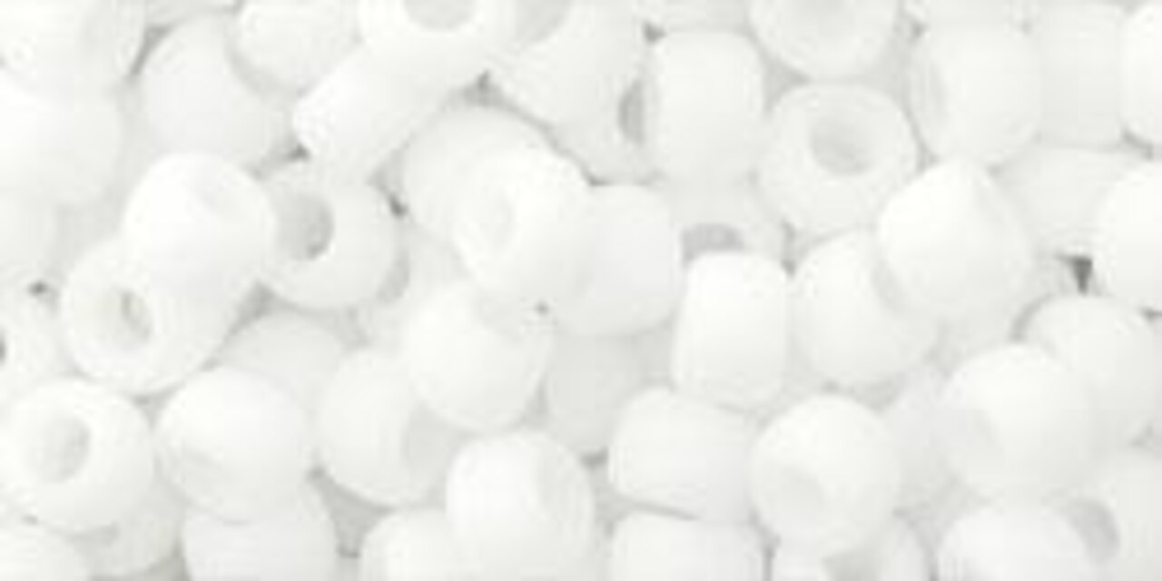 Toho 6/0 Round Japanese Seed Bead, TR6-41F, Opaque Frost White